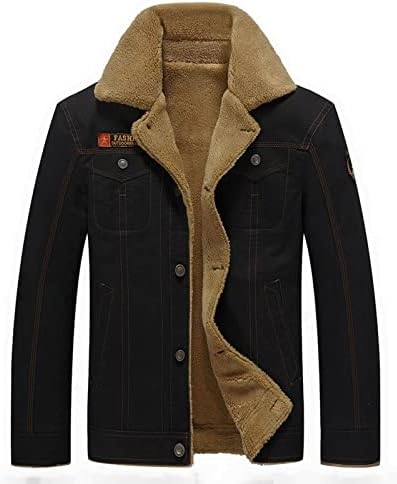 Јакни за мажи, загреана јакна за мажи Нова обична плишана задебелена јакна памук, зимски палта за мажи