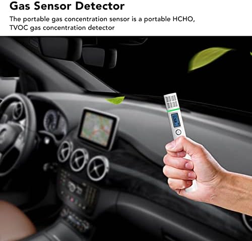 Детектор на сензори за гас, ABS материјал преносен практичен практичен батерија HCHO индикатор LCD дисплеј за дома за затворен