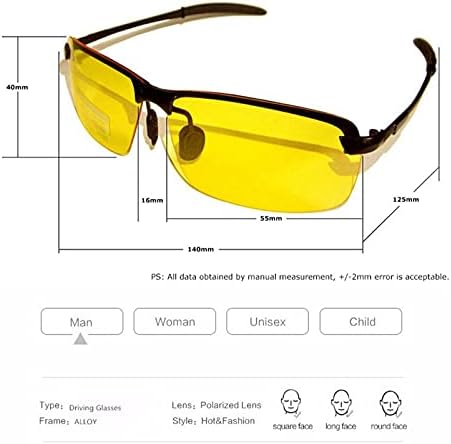 Декслари Ноќно Гледање Очила За Возење Анти Отсјај Поларизирани УВ400 Очила За Сонце За Мажи Жолти Заштитни Очила За Заштита Од Дожд