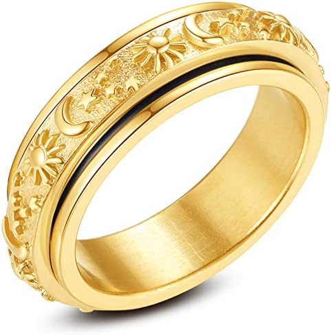 Fiklon прстен на вртење од не'рѓосувачки челик за вознемиреност кај мажи жени figget прстени за олеснување на прстенот за вознемиреност од стрес