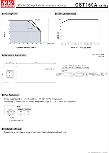 MW значи добро GST160A48-R7B 48V 3.34A AC/DC Индустриски адаптер со висока сигурност