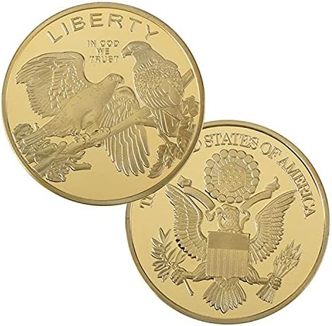 2 парчиња злато-позлатениCommorativeCoinAmericaneagle Coin 2021 Ограничено издание на колекционерско издание со заштитна колекција