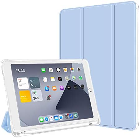 Ауб Случај за iPad Mini 5 2019, Trifold Stand Auto Speen/Wake Тенок Паметен Капак Замрзнат Проѕирен Мек Tpu Отпорен На Удари Случај