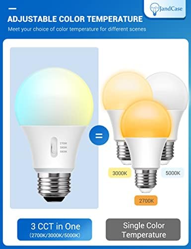 JANDCASE E26 LED Сијалица, 10W Еквивалент 100W , Изберете од 3 Бои, 1000LM, Не-Затемнети, Енергетски Ефикасни Светилки, LED Светла ЗА