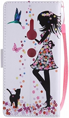 За случајот Sony Xperia XZ2, ougger Girl Styleter Cover Premium PU Flip Flip Case Magnetic Protective Bumper Bumper Holster Sity Silicone