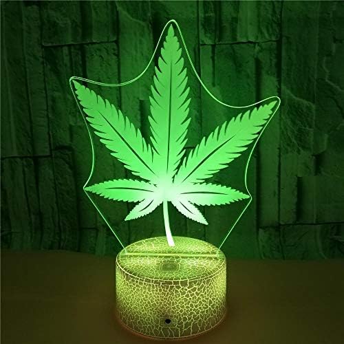 Yooce 420 LEAF 3D LED табела за ламба ноќна светлина Оптичка визуелна илузија Дома Декорирање осветлување