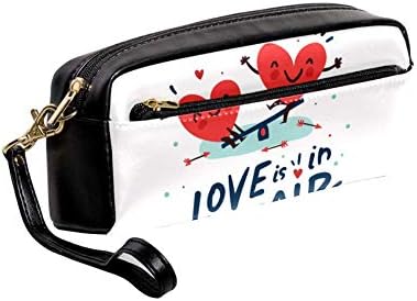 Денот на вineубените среќни срца замавнувајќи козметичка торбичка за шминка за шминка за патент за молив за деца