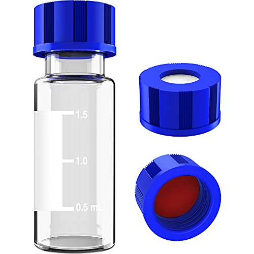 Комбо На Центрифугирани Цевки и 2ml Autosampler Вијали, [50mL, 25Pcs] Стерилни Полипропилен Истекување-Доказ Завртка Капи Цевки, 9-425 HPLC, Завртка