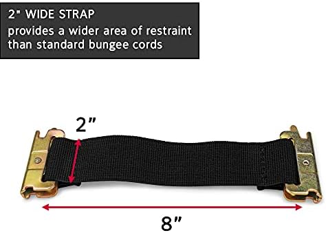 DC Cargo Mall 6 Bungee Tie -Down Raids за E -Track - долга 8 инчи - безбедни алатки за затворени wallsидови на приколка - додатоци