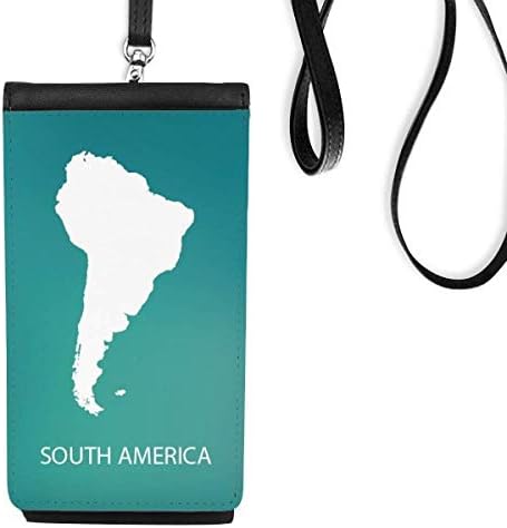 Континент на Јужна Америка, преглед на мапи Телефонски паричник чанта што виси мобилна торбичка црн џеб
