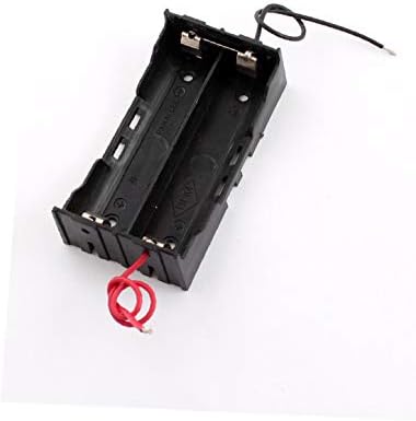 Х-DREE Правоаголник Црна Пластика 2-Жица 2-Слот во 2 x 3.7 V 18650 Држач За Батерии Кутија Кутија Контејнер (Rettangolo во пластика