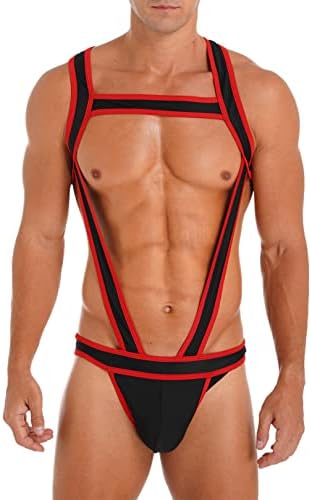 Zdhoor Men's Bodysuit Jockstrap Wrestling Singlet Body Body Harness Leotard Sumps Sumbsuits Долна облека