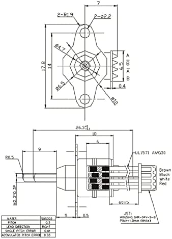 Yeapa DC моторниот мозочен удар 6мм мал линеарен активирач, D C 5V 2-фаза 4-жица 10мм прецизност Stepper Motor Telescopic Linear завртка вратило
