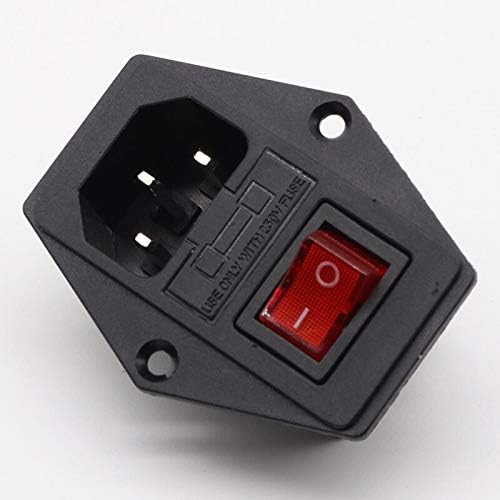 1pc црна црвена AC 250V 10A 3 терминален приклучок за напојување со држач за осигурувачи Нов S018Y