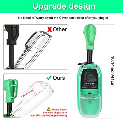 Ochyit 50 Amp RV Surge Protector 4200 Joules со водоотпорен капак, 50 AMP Anower Defender Circuity Analyzer, ETL наведен за пренапоен