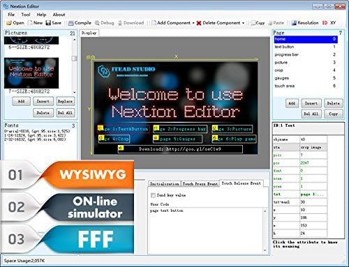 Ferwooh Nextion 3.5 '' Display NX4832T035 Отпорен екран на допир HMI TFT паметен модул LCD за Arduino Raspberry Pi ESP8266