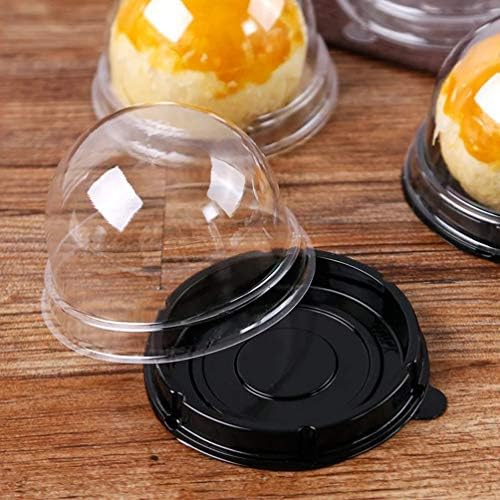 Nuobesty Индивидуални кутии за кекс 100 парчиња тркалезни пластични про transparentирни купола купови кутии од јајце -џуџиња со јајце со јајце