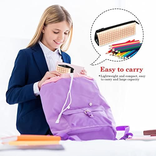 Laiyuhua Преносна стилска торба со моливчиња Пу кожа пенкало Компактен патент торбички, козметичка торба канцеларија додаток Организатор торбичка