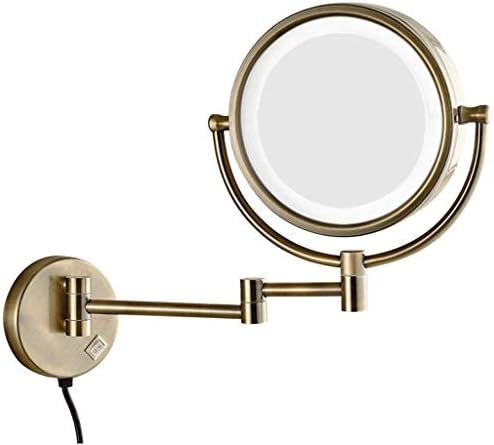 Deihge Vanity Mirror, Mirpue Mirror Vanity Mirror LED осветлен wallид монтиран 7x зголемување од двострана 360 ° вртење на козметичко