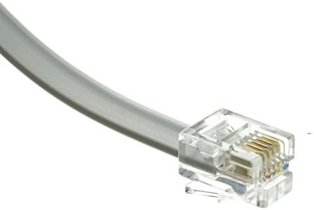 ACL 1 стапала RJ12 6P/6C директно телефонски кабел, сребрен сатен, 1 пакет