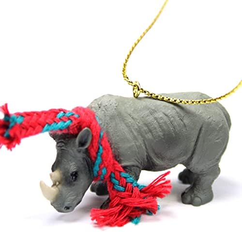 Концепти за разговор со носорог мал минијатура Еден Божиќен украс - прекрасен!