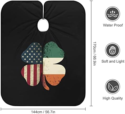 Гроздобер Ирско Американско Знаме Шамрок Возрасни Бербер Кејп Лесен Стил Коса Сечење Кејп Фризерски Кејп Наметка Престилка