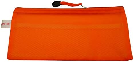 Вујкоки 9.5 Х 4 Пластична Торба За Канцелариски Материјал Со Двојна Преграда Со Патент Боја Портокалова Пакување од 10