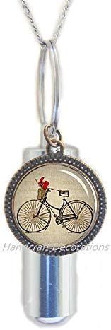 HandcraftDecorations Bicycle urn Cremycle Cremation Urn ѓердан накит за велосипед, подароци за велосипедисти, роденденски подарок