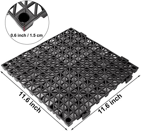 12 Пакет 11,6 инчен Модуларен Испреплетен Гумен Перниче Мек Пвц Нелизгачки Душеци За Базен за Спојување Подни Плочки Со Дупки за Базен,