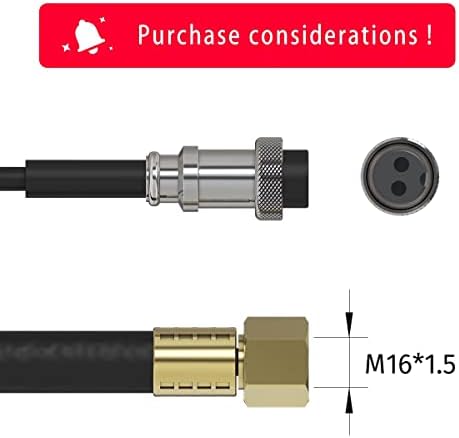 Meltstar WP26 TIG заварување факел ладен TIG заварување од 13 стапки кабел, конектор: M16* 1,5 приклучок со два пини