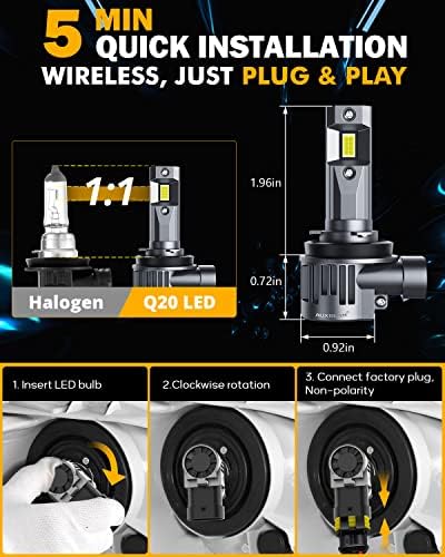 Auxbeam 2023 Q20 Серија H11/H8/H9 Led Светилки и 2023 B1 Серија 7443/7444/7440/T20 Led Светилки