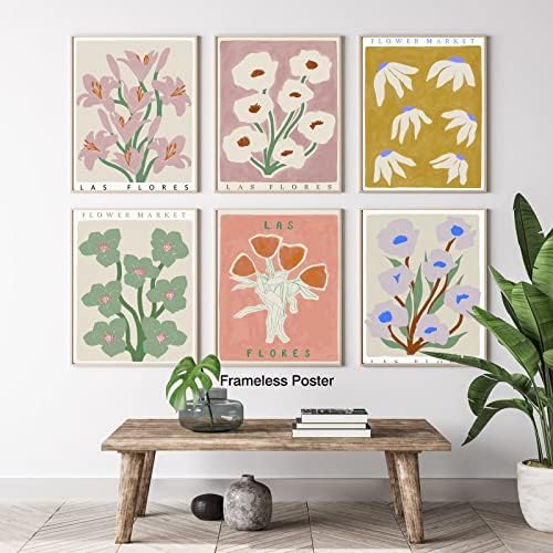 Естетски цветни wallидни уметности платно бохо цветни слики за дневна соба wallид декор дански пастелни естетски постери за декор
