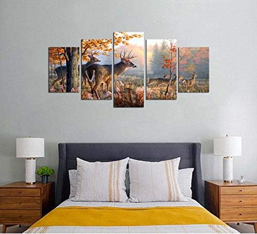 Arthome520 Deer Canvas wallидна уметност платно печатење пејзаж слика слика за дневна соба дома украс животно