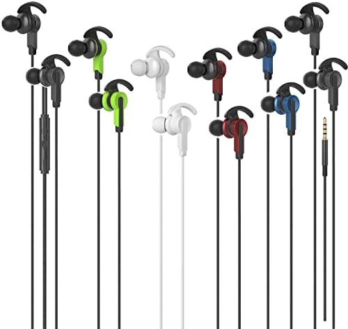 6 пакети жични слушалки во ушите, слушалки со микрофон за јасни повици, звук-динамичен, изолација на бучава, за iPhone, iPad,