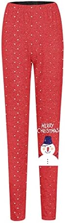 Iius Божиќни хеланки жени ултра меки четкани хеланки снежни мерачи Панталони со високи тренинзи со половината