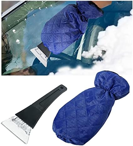 RSEPT CAR SCRAPER MITT, Snow Brush Ice Straper, мека и густа и густа мраз стругалка мит за прозорецот на шофершајбната, стругалката со