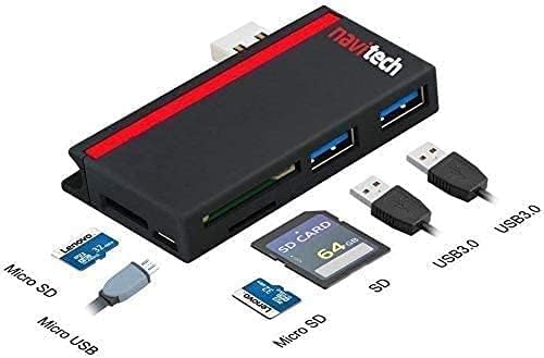 Navitech 2 во 1 лаптоп/таблет USB 3.0/2.0 HUB адаптер/микро USB влез со SD/Micro SD картички читач компатибилен со ASUS ZenBook 14 UX435