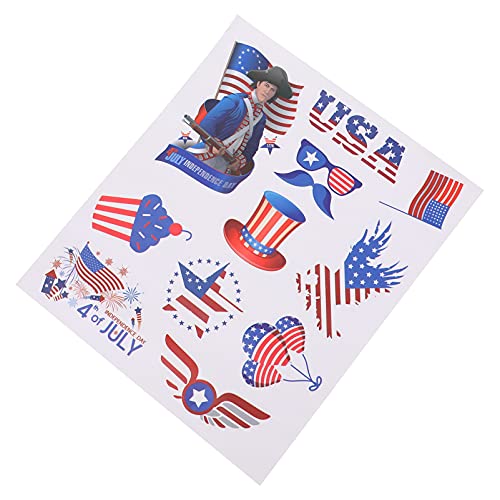 СТОБОК 10 Листови 4 јули Денот На Независноста Америка Патриотски Знаме Налепници, Самолепливи Дизајн Патриотски Тема Партија Декор