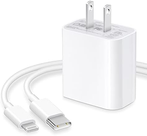 Iphone Полнач, [Apple MFi Сертифициран] 20W PD USB C Брз Ѕид Полнач Блок со 6ft Молња Кабел, Податоци За Полнење Кабел за iPhone 13/13