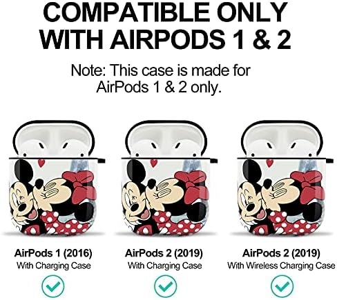 Случај за AirPods дизајниран за Apple AirPods 2 & 1, целосна заштитна обвивка со клуч и лента, шок -изобилен анти -случај за куќиште