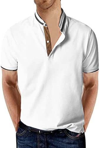 Летни кошули за пливање за мажи кои се наоѓаат на мажите, случајна врвна кошула, спуштете ја јака блуза со кратки ракави на врвот на кошулата