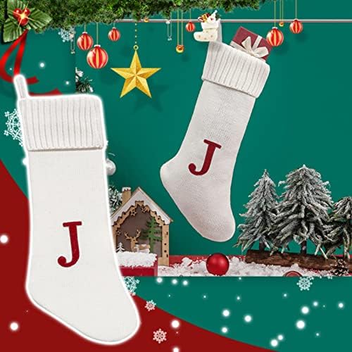 Божиќна декорација плетена волна чорапи приврзоци големи сегашни торбички чорапи кабел плетени порибување декорации добра торба