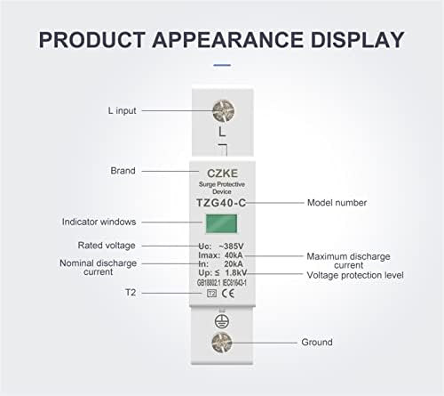 Befia AC SPD 1P 40KA House Surge Protector Protective Protective Nowelowtage Arster Sedur 275V 385V