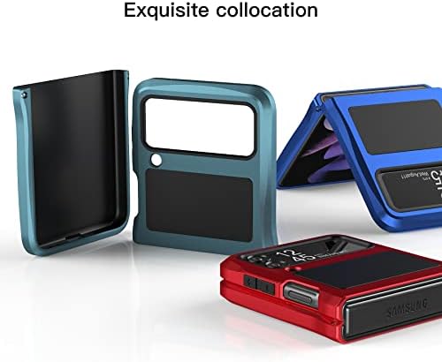 Фајтен за Метална Кутија Galaxy Z Flip 3, Z Flip 3 5G Тешка Заштитна Кутија, Оклоп Со Тврд Капак Силиконски Воен Солиден Браник