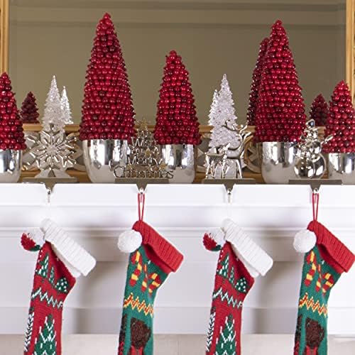 Умни креации Божиќно метали за порибување кука за мантија и камин, празнично виси домашно украсување, снегулка