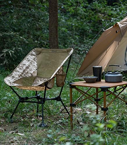 Iclimb Ultralight Compact Camping Преклопување на плажа стол со анти-напишување големи стапала и поддршка за поддршка на грбот