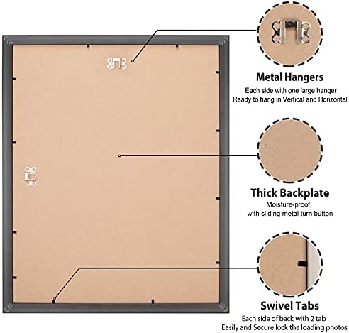 Lavie Home 16x20 Рамки за слики 2 пакувања црна постер рамка Дрвена текстурирана финиш фото рамка за дизајн Парови Добро со семејни фотографии,