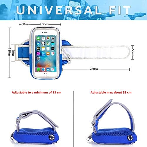 UUniversal 6 Sports Sports Running Armband Telegneher Sweatproof Fitness Gym Casle Case Case Armbag со слот за картички за паричник на