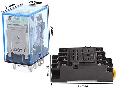 Dfamin 1 Сет MY4NJ Мали Електромагнетни Реле Моќ Реле DC12V AC12V DC24V AC24V Серпентина 4NC DIN Железнички 14 пина+Мини Реле