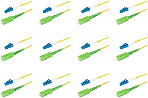 SpeedyFibertx-12-пакет 1 стапало SC/APC до LC/UPC 3.0mm Simplex Riser Ofnr Fiber Patch Cable, Corning SMF-28 SingleMode 9/125um Ultra Fiber,